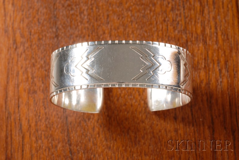 Appraisal: Georg Jensen Cuff Bracelet Sterling silver Denmark - Native Indian