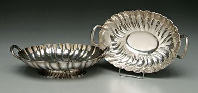 Appraisal: Pair Viennese silver bowls oval swirl design two loop handles