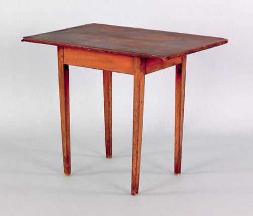 Appraisal: New England pine work table th c retaining an old