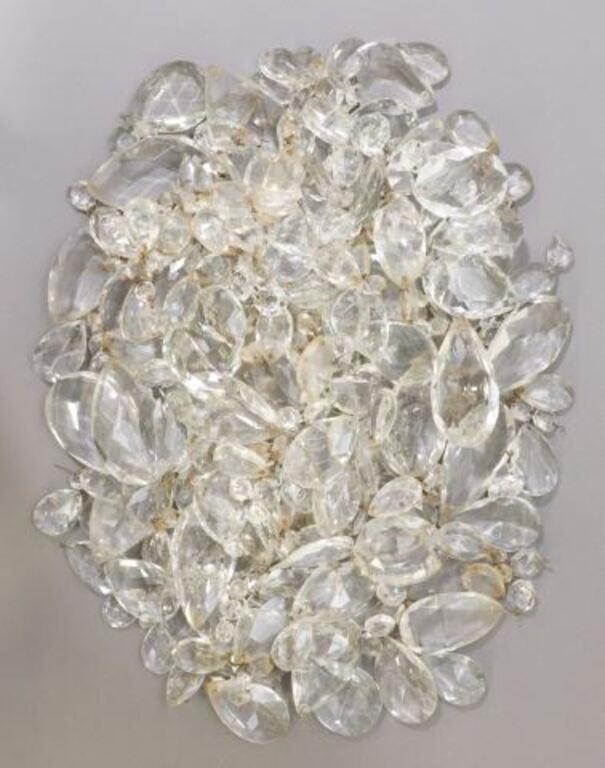 Appraisal: lot Italian cut crystal chandelier pendalogues and drops parts and