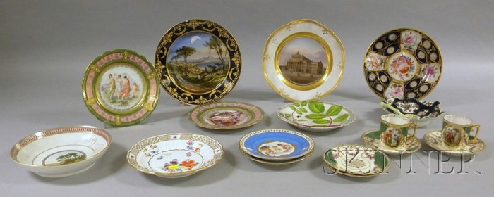 Appraisal: Small Group of Hand-painted European Gilt Porcelain including a Royal