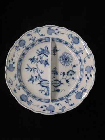 Appraisal: Meissen Porcelain ''Blue Onion'' Largedivided bowl '' diameter oval mark