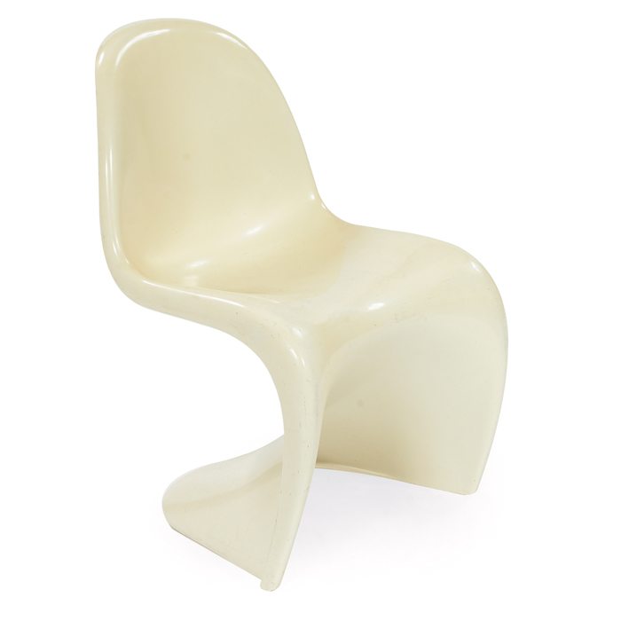 Appraisal: Verner Panton chair by Herman Miller molded white plastic signed