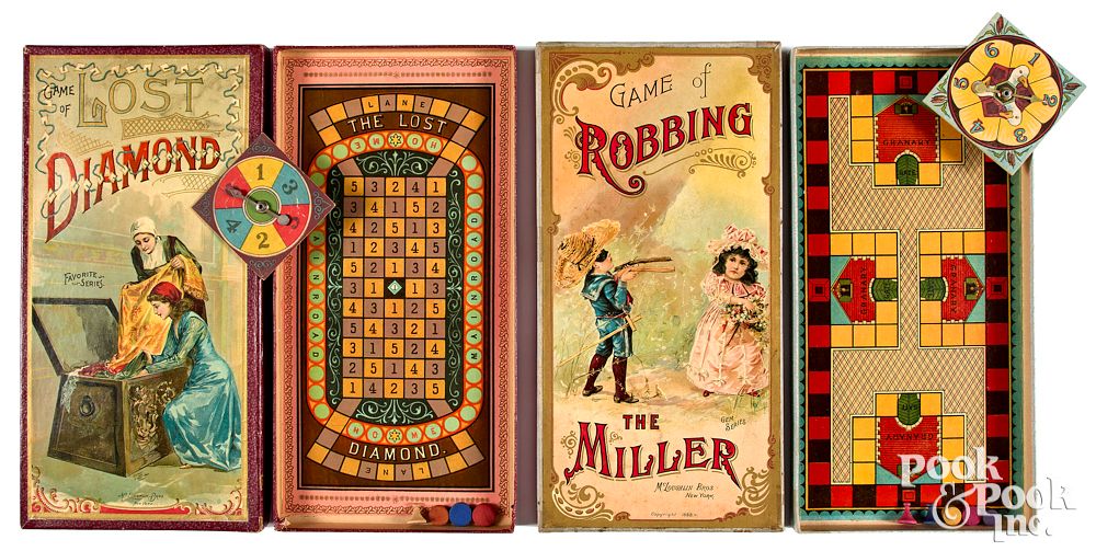 Appraisal: Two early McLoughlin Bros games ca - Two early McLoughlin