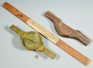 Appraisal: John Davis's Brass Surveyor Compass and Scale Brass surveyor compass