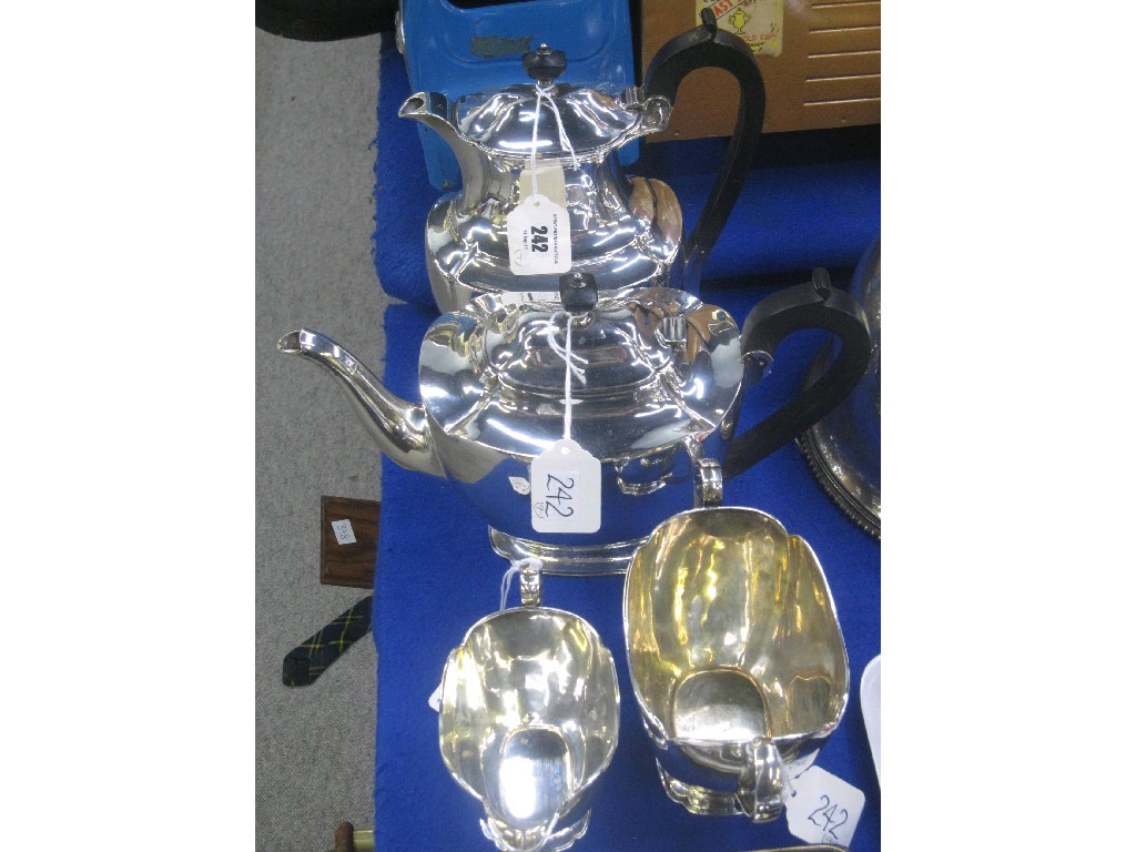 Appraisal: Four piece silver plated tea service