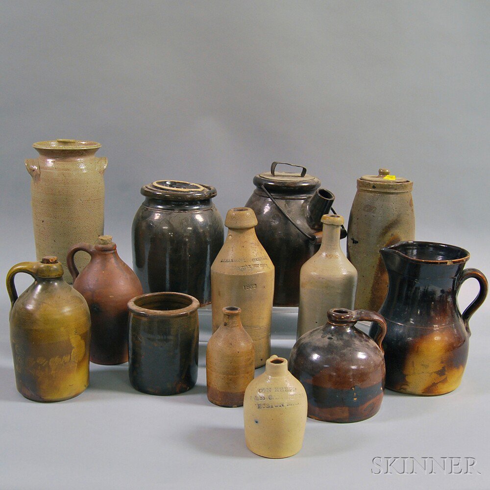 Appraisal: Thirteen Stoneware Vessels th and th century including a small