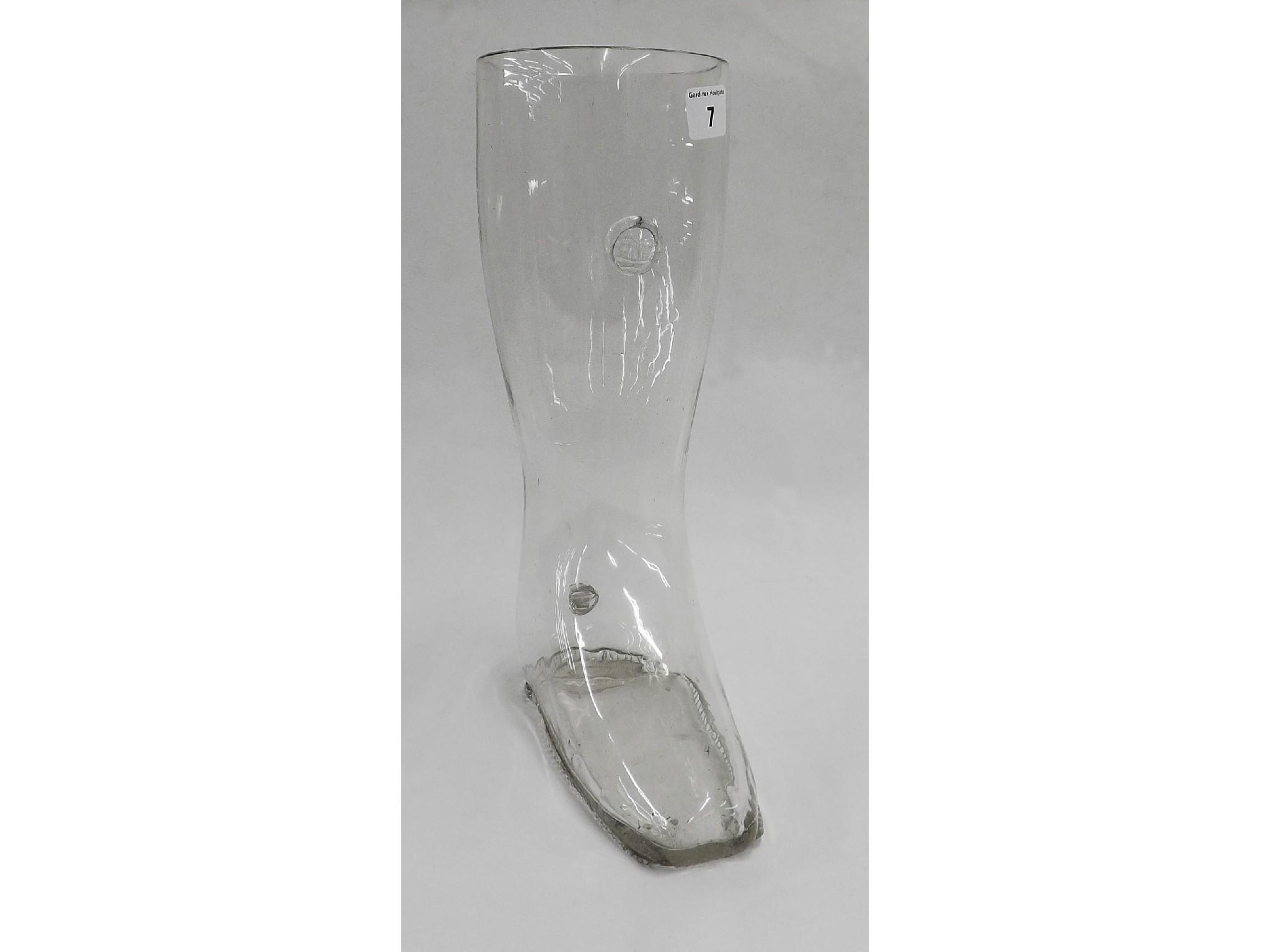 Appraisal: Novelty ale glass in the form of a boot high