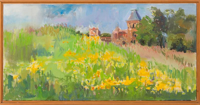 Appraisal: LOIS DICKSON COREOPSIS AT OLANA Oil on linen unsigned x