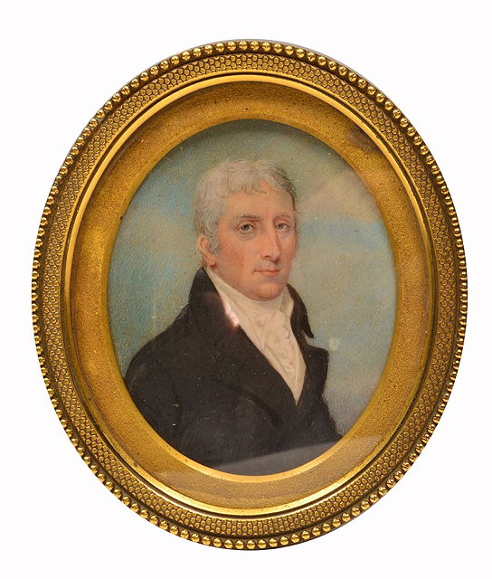 Appraisal: th Century English SchoolHalf length miniature portrait of a man