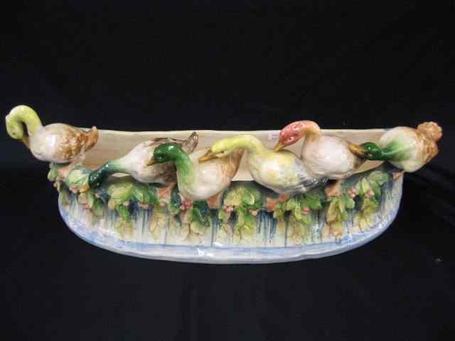 Appraisal: Italian Art Pottery Planterearly Limoges type blown-out floral '' tall