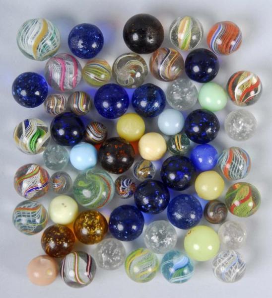 Appraisal: Lot of Assorted Handmade Marbles Description Includes some mica swirls