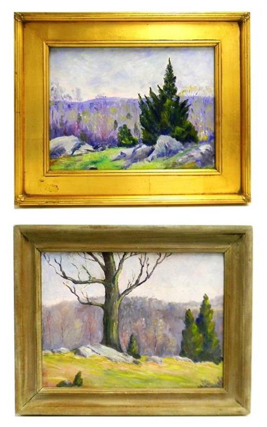 Appraisal: Emmett Pratt American - two oil paintings on artist's board