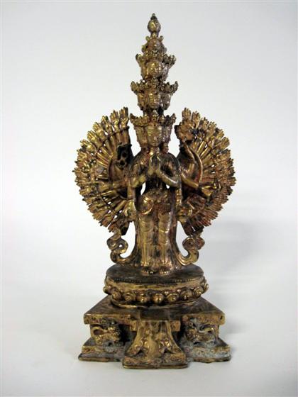 Appraisal: Sino Tibetan gilt bronze deity th th century