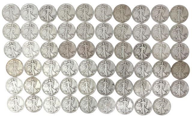 Appraisal: lot of U S Walking Liberty half dollars S D