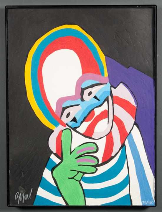 Appraisal: Karel Appel Dutch - Clown color screenprint ed signed ''Appel''