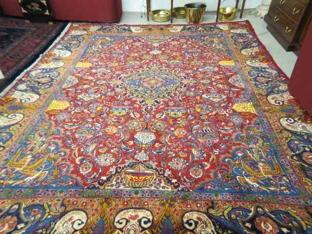 Appraisal: Tabriz Persian Handmade Rug room size elaborate designs throughout rich