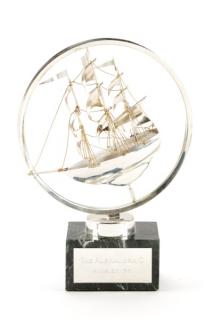 Appraisal: Cartier Sterling Masted Ship Sculpture on Stand Schroth Jewelers American