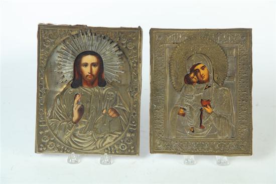 Appraisal: TWO ICONS Russia nd half- th century painting on wood