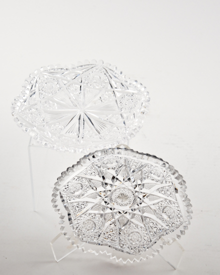 Appraisal: Two Shallow Cut Glass Dishes in the Georgia pattern by