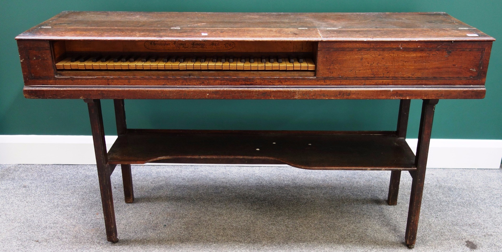 Appraisal: A George III mahogany cased square piano by Christopher Ganer