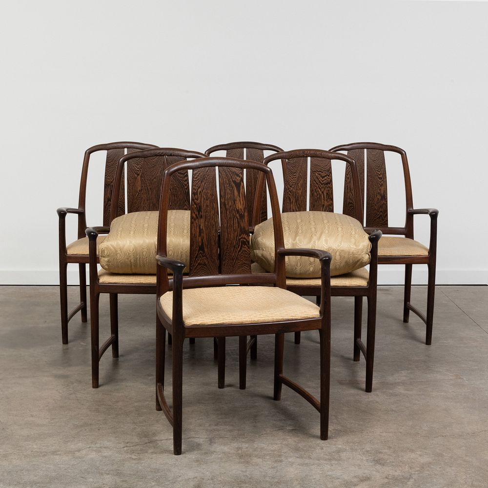 Appraisal: Set of Six Brian Newell Wenge Armchairs x x in