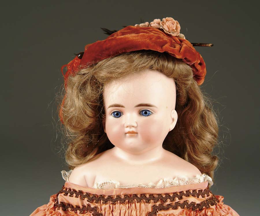 Appraisal: SOLID DOME CLOSE MOUTH GLASS EYE TURNED SHOULDER HEAD DOLL