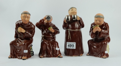 Appraisal: Continental unmarked figures of monks drinking and playing cards