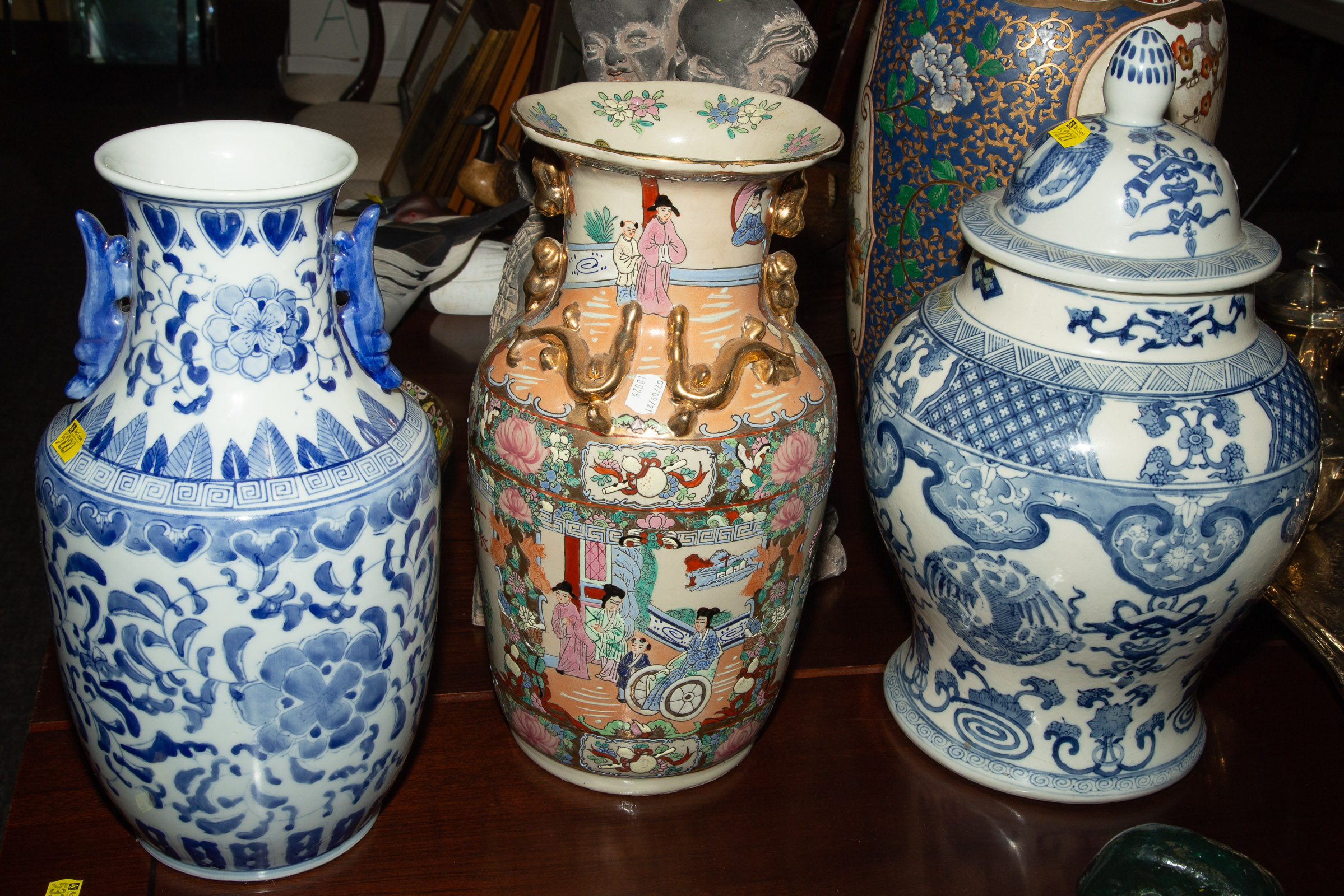 Appraisal: SEVEN ASIAN STYLE ITEMS Includes three large vases - approximately