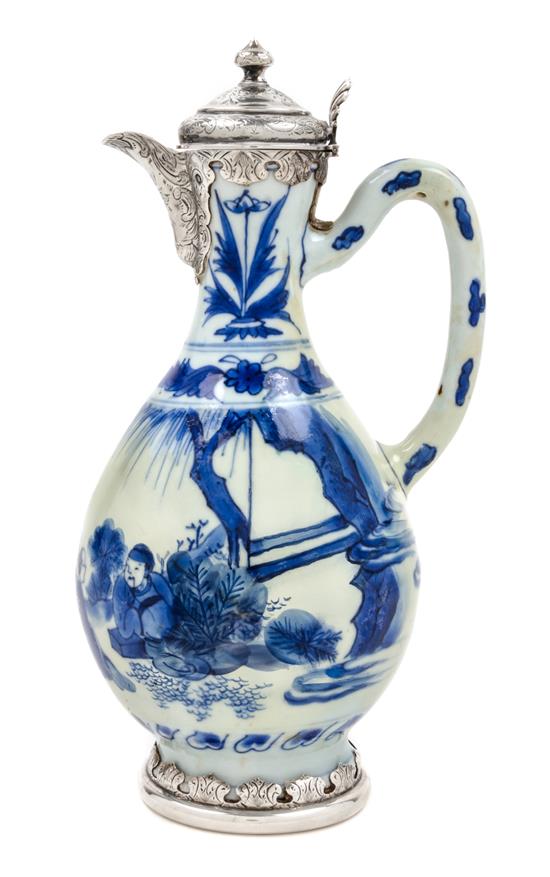 Appraisal: Sale Lot A Chinese Blue and White Porcelain Ewer decorated