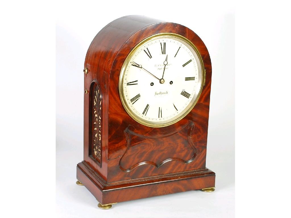 Appraisal: EARLY NINETEENTH CENTURY FIGURED MAHOGANY MANTEL CLOCK signed Kleyser and