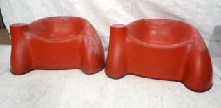 Appraisal: Pair Wendell castle Molar Chairs Red Fiberglass Pair Wendell castle