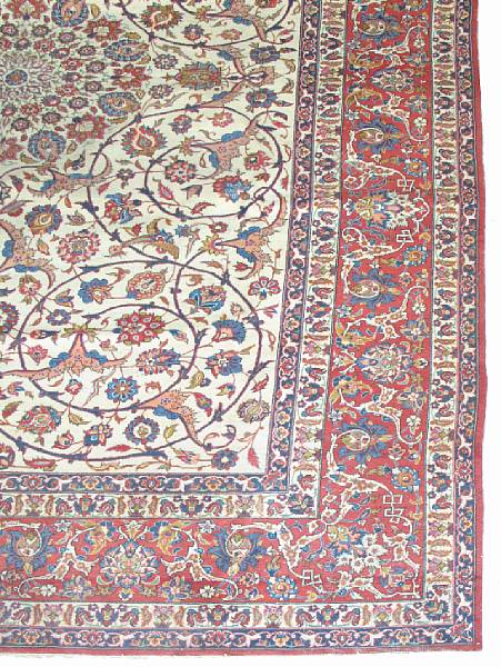 Appraisal: A Esfahan rug size approximately ft in x ft in