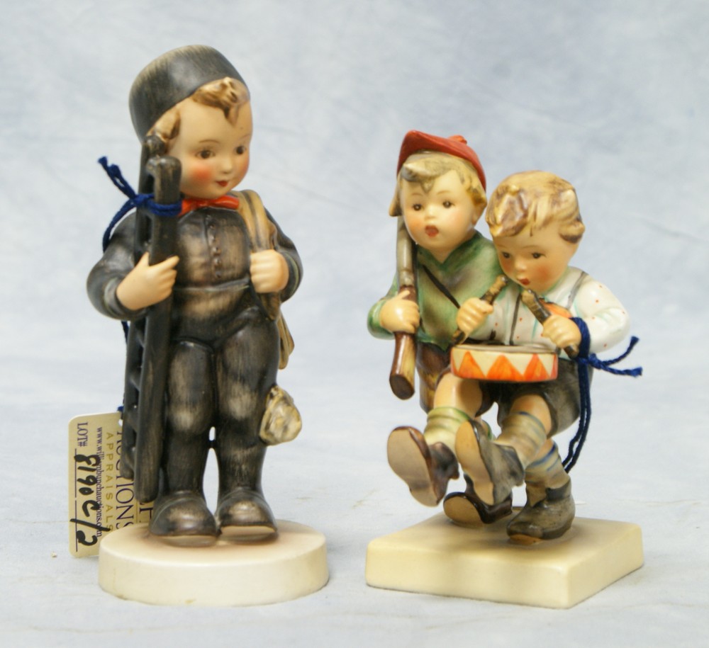 Appraisal: Hummel figurines Volunteers Hum Chimney Sweep Hum TMK- Full Bee