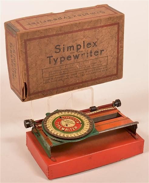 Appraisal: Simplex Typewriter Simplex Typewriter In original box w Good with