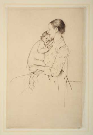 Appraisal: MARY CASSATT Quietude Drypoint printed in dark brownish black on