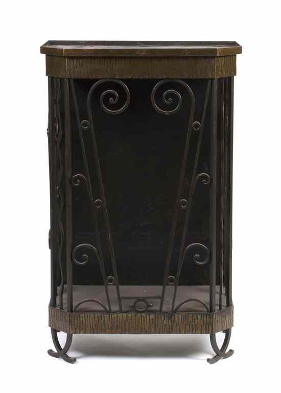 Appraisal: An Art Deco Style Iron Console Table in the manner