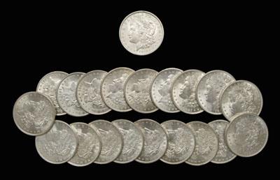 Appraisal: BU Morgan silver dollars all MS- or better in plastic