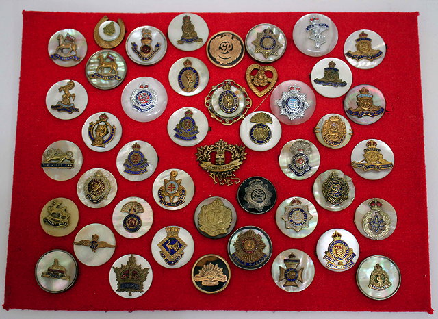 Appraisal: A COLLECTION OF MILITARY SWEETHEART BROOCHES to include RAF Egypt