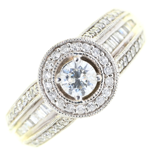 Appraisal: A diamond ring in white gold marked kt g size