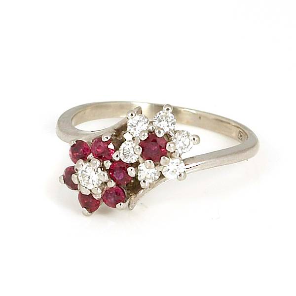 Appraisal: A ruby diamond and k white gold ring