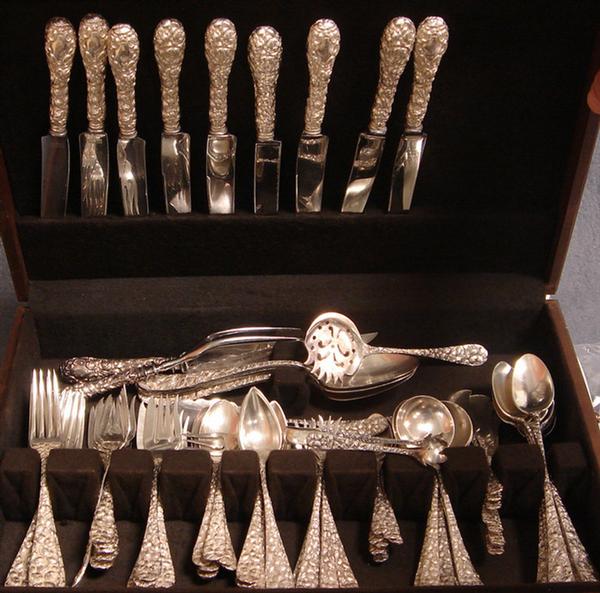 Appraisal: pcs Schofield Baltimore Rose sterling silver flatware c o salad