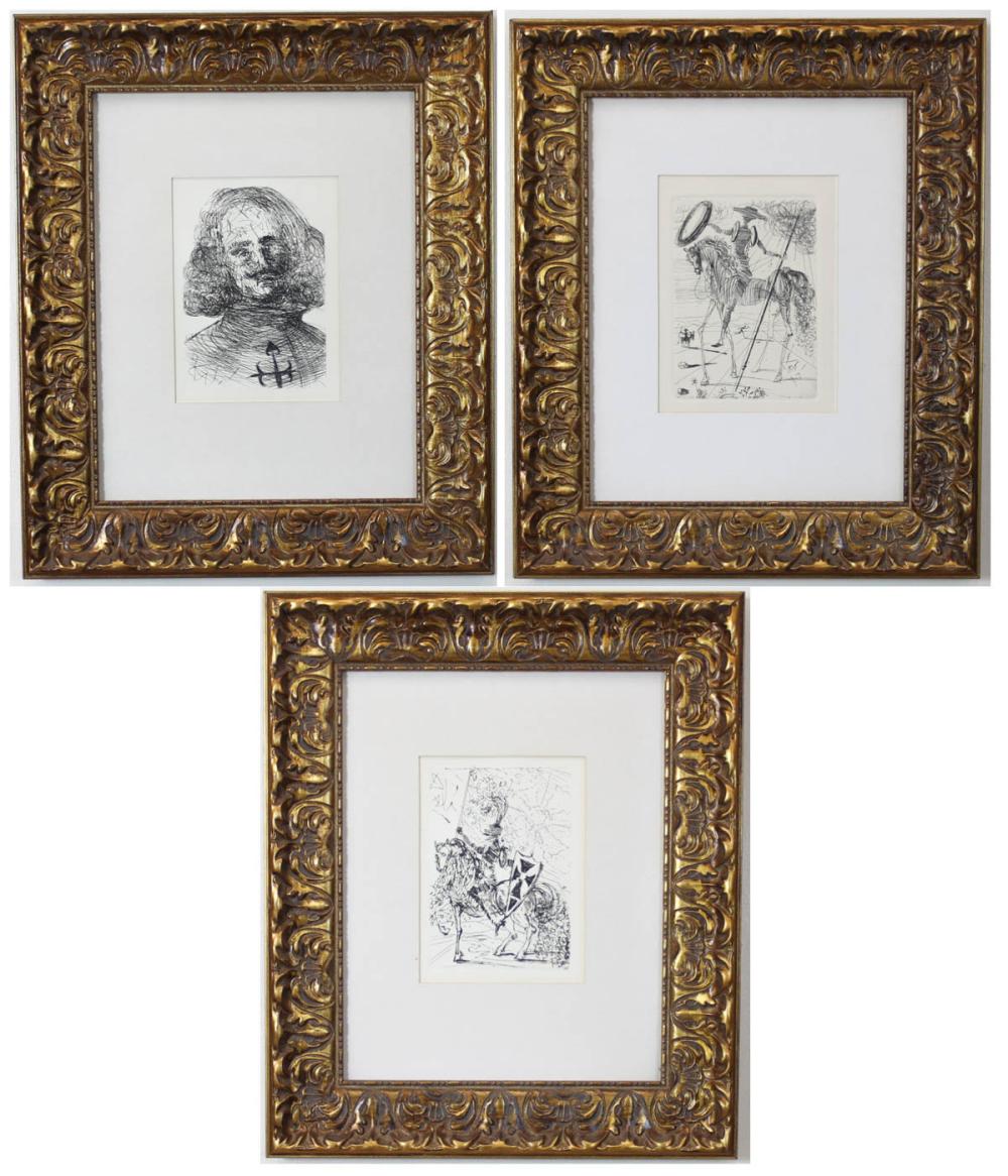 Appraisal: AFTER SALVADOR DALI Spain - three etchings Velazquez El Cid