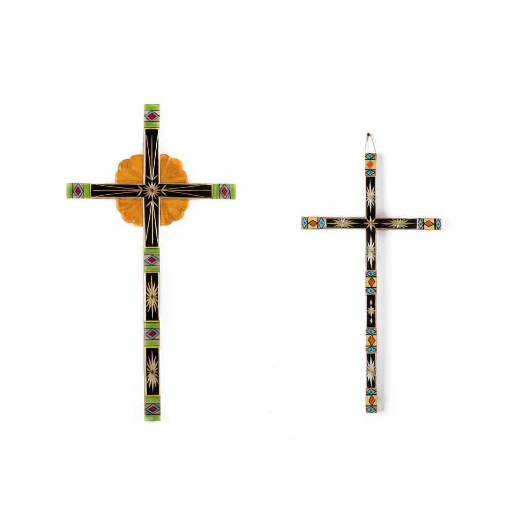 Appraisal: CHARLIE SANCHEZ JR PAIR OF CROSSES CRUZ DE NUEVO SALTILLO