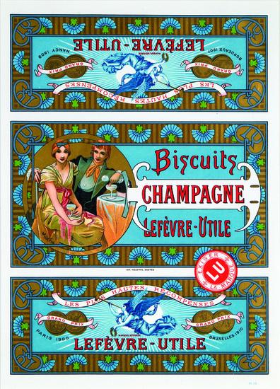 Appraisal: MUCHA Alphonse BISCUITS CHAMPAGNE lithograph in colors c printed by