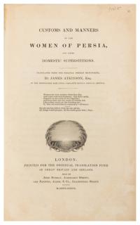 Appraisal: ATKINSON James Translator - Customs and Manners of the Women