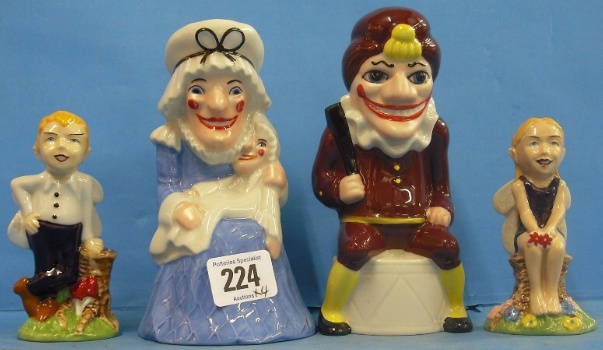 Appraisal: Wade Figures Mr Punch Judy Collectania Fairy And Colletcus Fairy