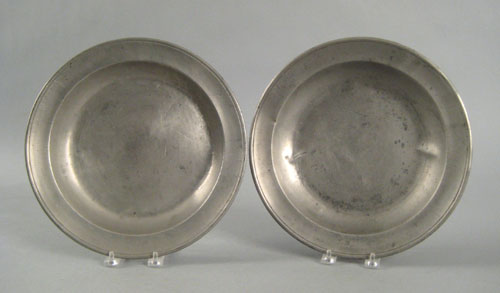 Appraisal: Two Philadelphia pewter shallow bowls impressed T Danforth Philada dia