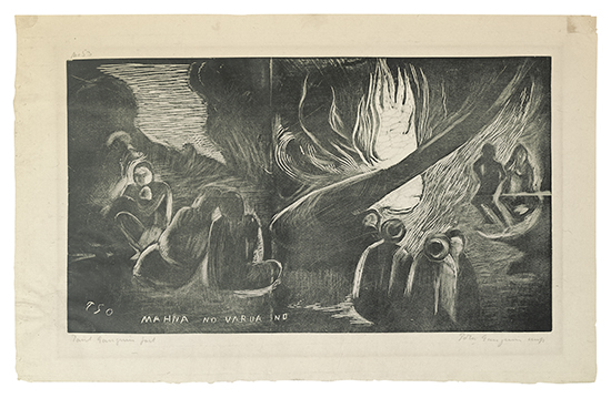 Appraisal: PAUL GAUGUIN Mahna No Varua Ino Woodcut on Chine volant