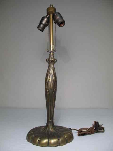 Appraisal: Signed Pairpoint double arm lamp base with an Art Nouveau